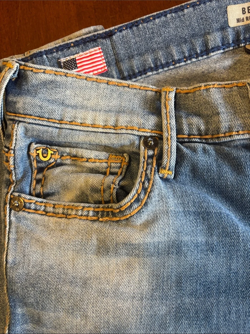 TRUE RELIGION BECCA Twisted Seam Light Blue Boot Cut Size 25 Jeans (L-133) - Picture 8 of 14